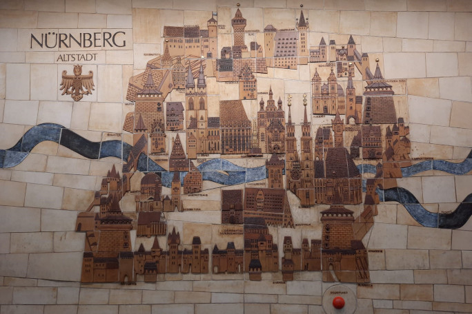 Histrocial map of the city center of Nürnberg