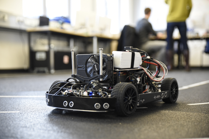 Car-like robot driving on the ground