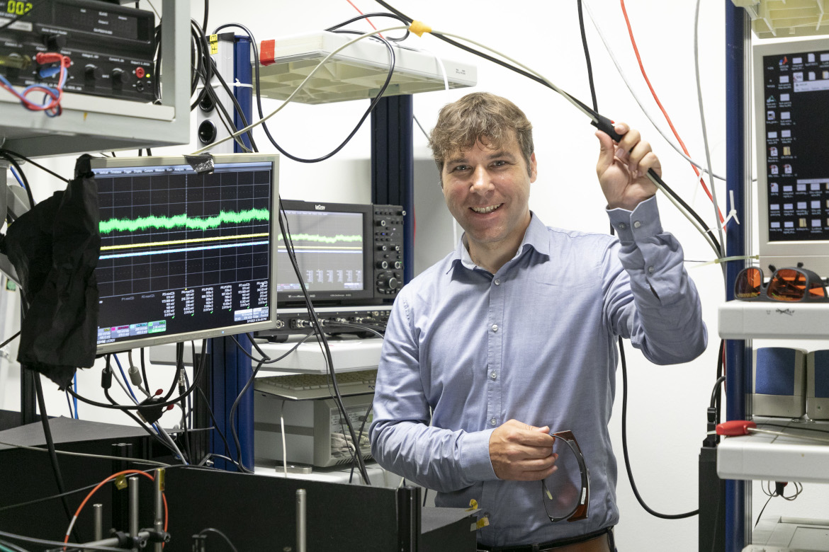 Prof. Marquart in his quantum research lab.