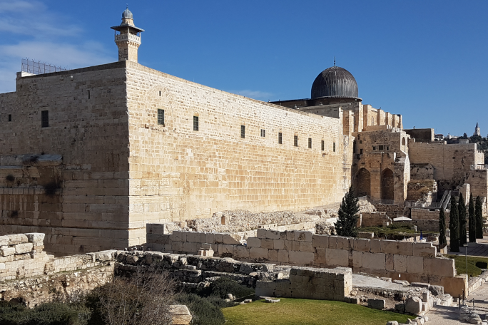 Western Wall of Temple Square and Al-Aqsa Mosque