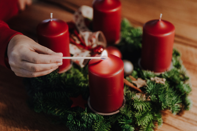 Four red candles