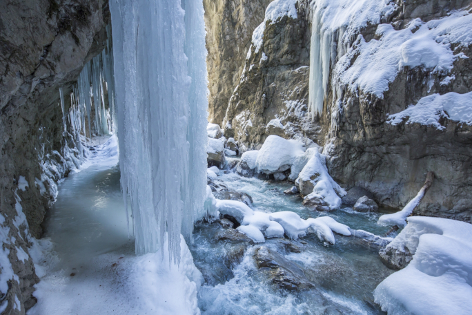 Big ice formation in a gorge