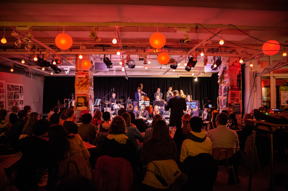 Band playing on stage