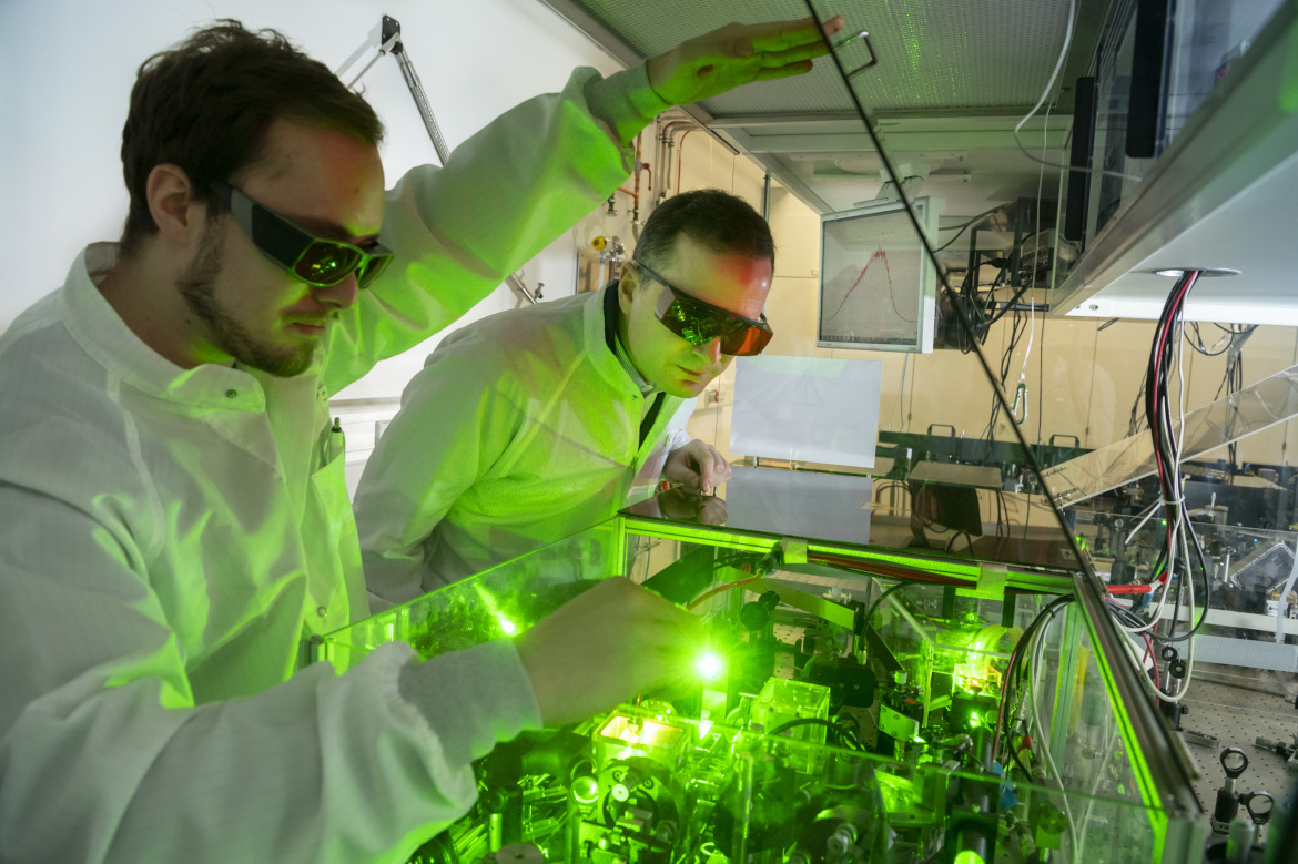 Researcher in white gowns in the lab