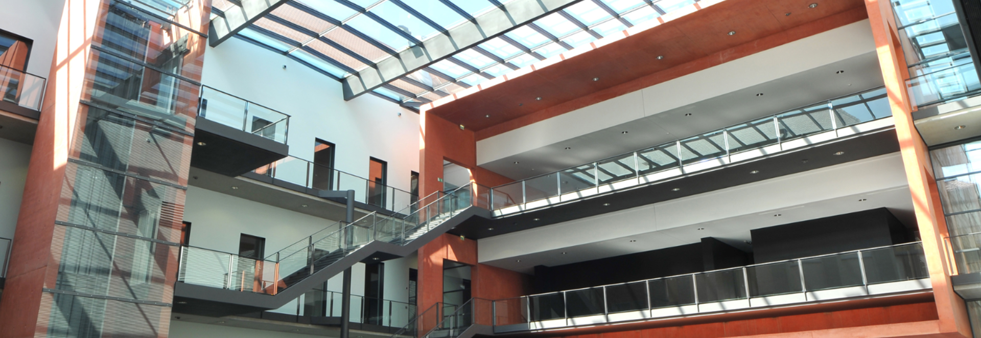 Entrance hall with glass roof.