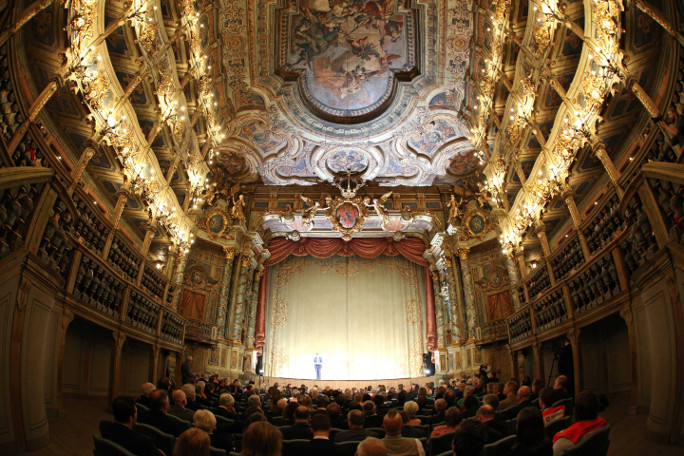 Auditorium of the Margravial Opera House in Bayreuth.